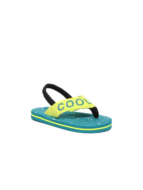 

Fame Forever by Lifestyle Boys Fluorescent Green & Turquoise Blue Printed Thong Flip-Flops