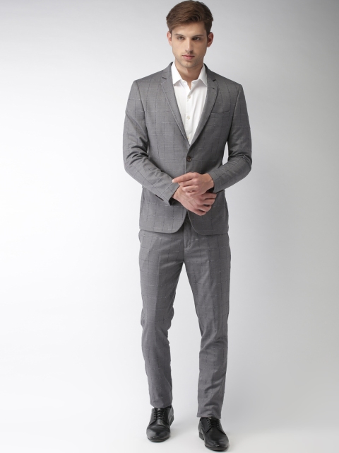 

Arrow Men Grey Checked Single-Breasted Zero Calorie Fit Formal Suit