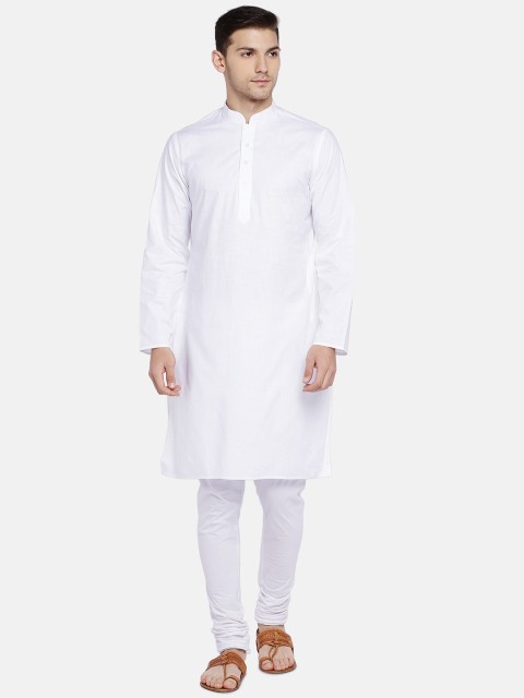 

Ethnicity Men White Solid Straight Kurta