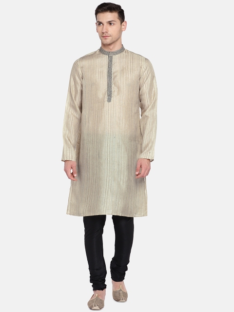 

Ethnicity Men Beige Solid Straight Kurta