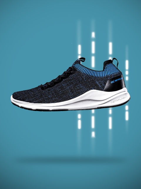 

HRX by Hrithik Roshan Men Black & Blue Metaflash Running Shoes