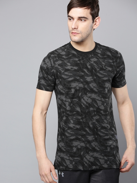 

UNDER ARMOUR Men Charcoal Grey Sportstyle Printed AOP T-shirt