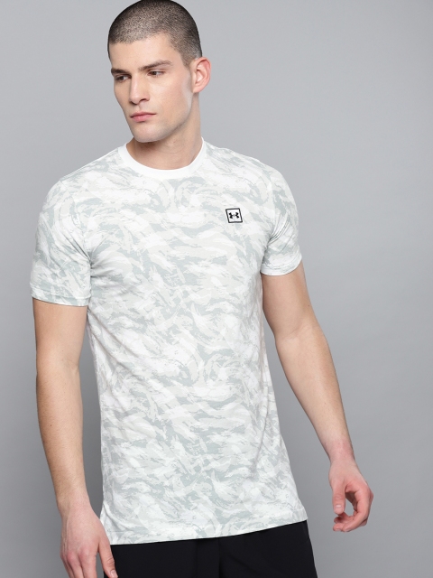 

UNDER ARMOUR Men White & Grey Printed AOP Sportstyle T-shirt