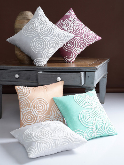

Alina decor Multicoloured Set of 5 Geometric Square Cushion Covers, Multi