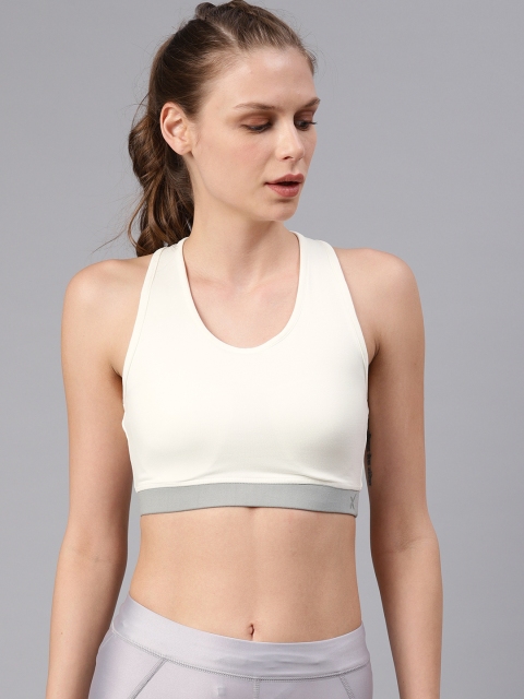 

HRX by Hrithik Roshan Off-White Solid Lightly Padded Sports Bra HRX-SS19-WK-3610-A