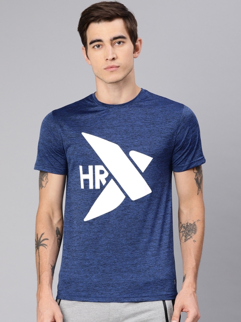 

HRX by Hrithik Roshan Men Blue Printed Round Neck T-shirt