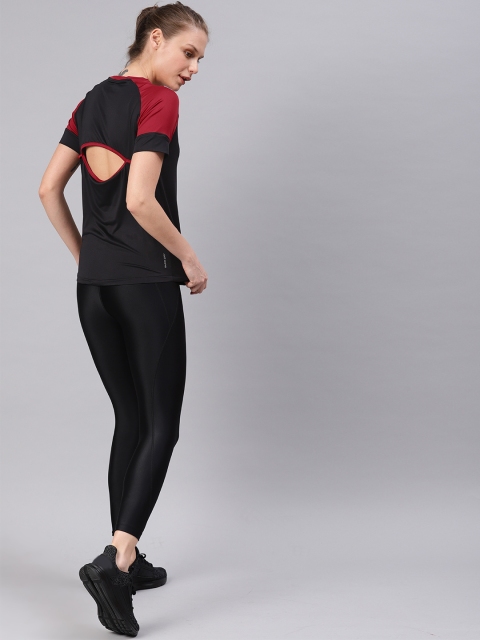 

HRX by Hrithik Roshan Women Black & Red Rapid dry Regular Fit Lightweight Running Tshirts