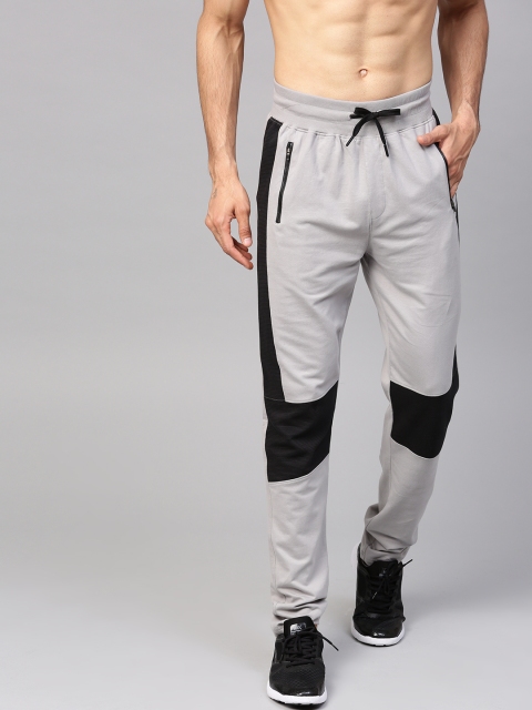 

HRX by Hrithik Roshan Men Grey & Black Colourblocked Lifestyle Slim Fit Track Pants