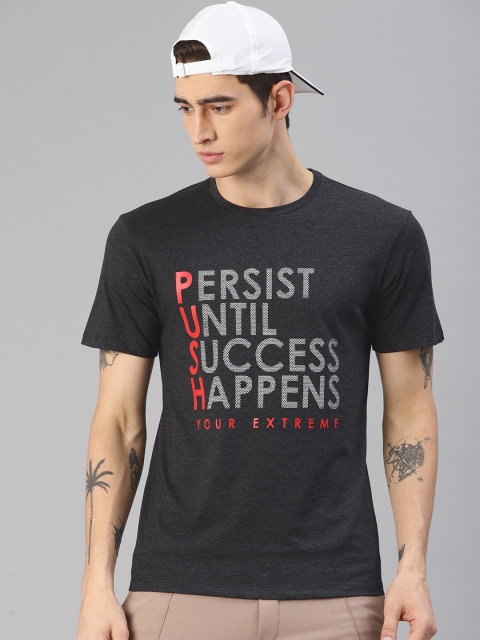 

HRX by Hrithik Roshan Men Black Printed Round Neck T-shirt