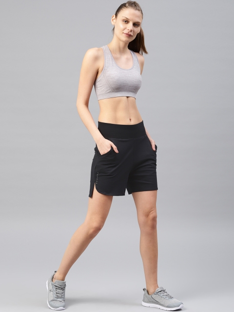 

HRX by Hrithik Roshan Women Black Solid Regular Fit Sports Lifestyle Shorts