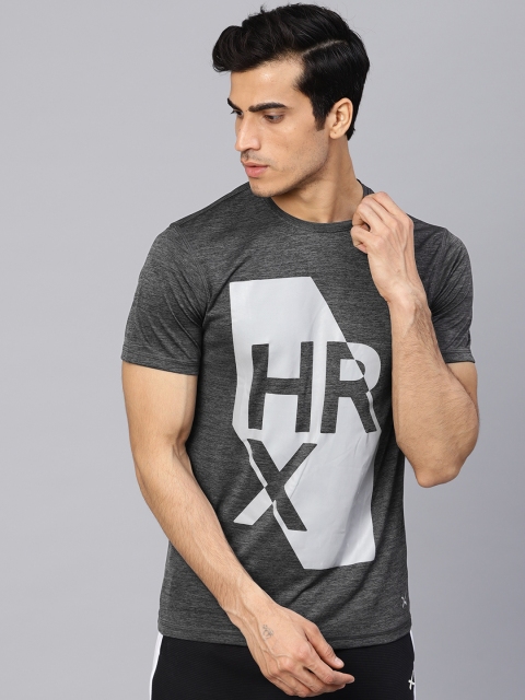 

HRX by Hrithik Roshan Men Grey Printed Round Neck Running T-shirt