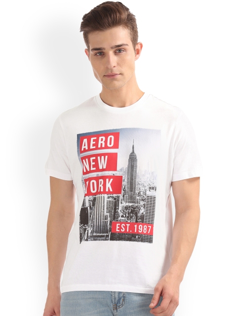 

Aeropostale Men White Printed Round Neck T-shirt