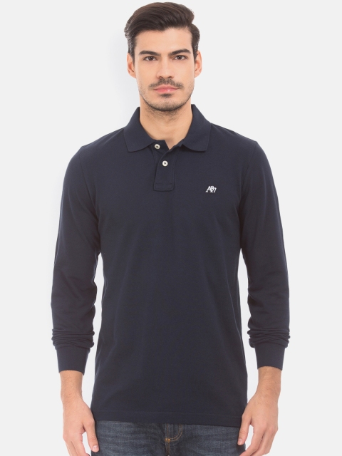 

Aeropostale Men Navy Blue Solid Polo Collar Slim Fit T-shirt