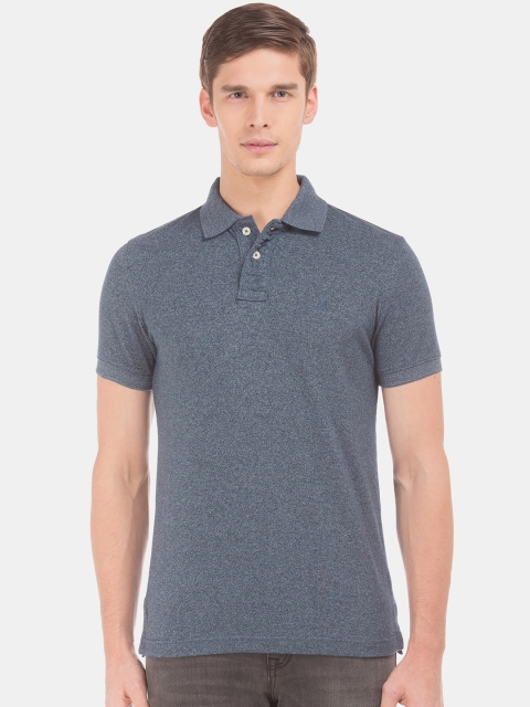 

Aeropostale Men Navy Blue Solid Polo Collar T-shirt