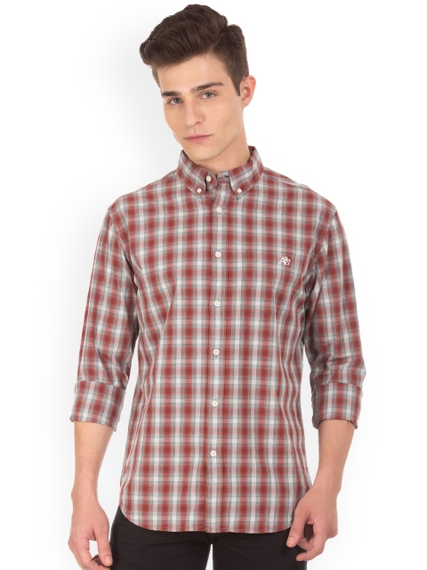 

Aeropostale Men Red Slim Fit Checked Casual Shirt