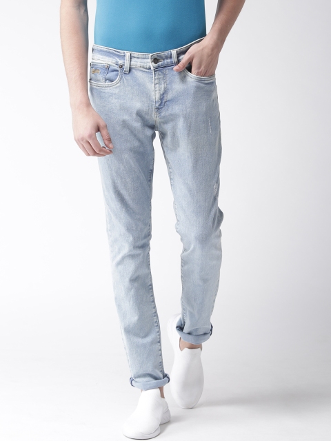 

Aeropostale Men Blue Skinny Fit Mid-Rise Low Distress Stretchable Jeans