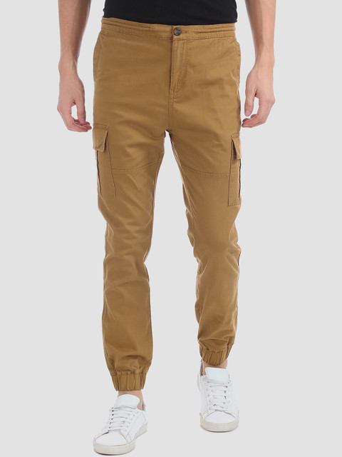 

Aeropostale Men Mustard Brown Slim Fit Joggers Trousers