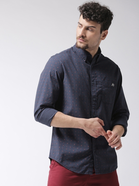 

Aeropostale Men Blue Slim Fit Printed Casual Shirt