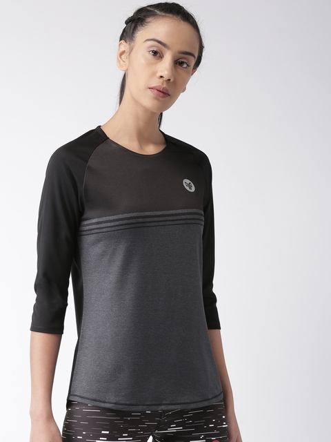 

2GO Women Black Printed Round Neck T-shirt