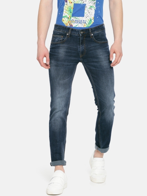 

Pepe Jeans Men Blue Vapour Tapered Fit Low-Rise Clean Look Stretchable Jeans