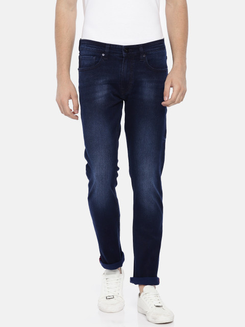 

Pepe Jeans Men Blue Vapour Slim Fit Low-Rise Clean Look Stretchable Jeans