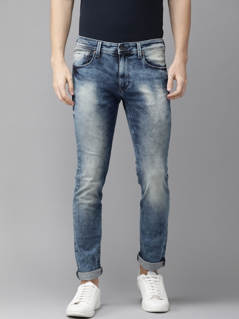 

Pepe Jeans Men Blue Dextere Vapour Slim Fit Low-Rise Clean Look Stretchable Jeans