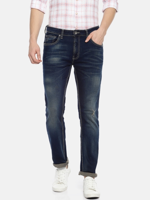 

Pepe Jeans Men Blue Vapour Slim Fit Low-Rise Low Distress Stretchable Jeans