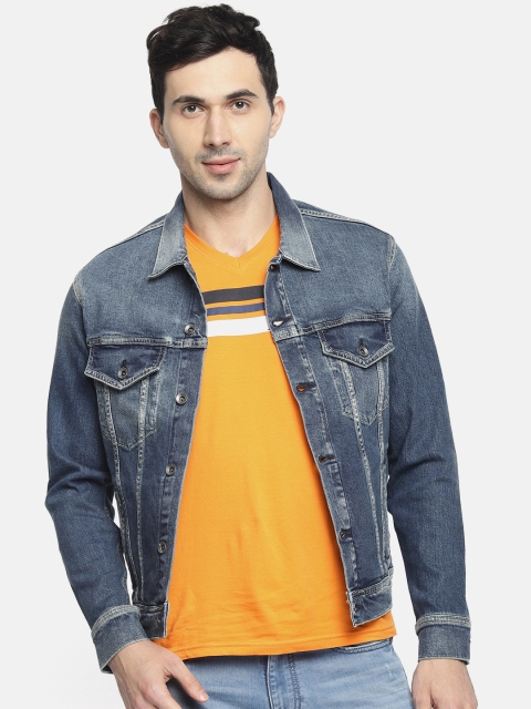 

Pepe Jeans Men Blue Washed Denim Jacket