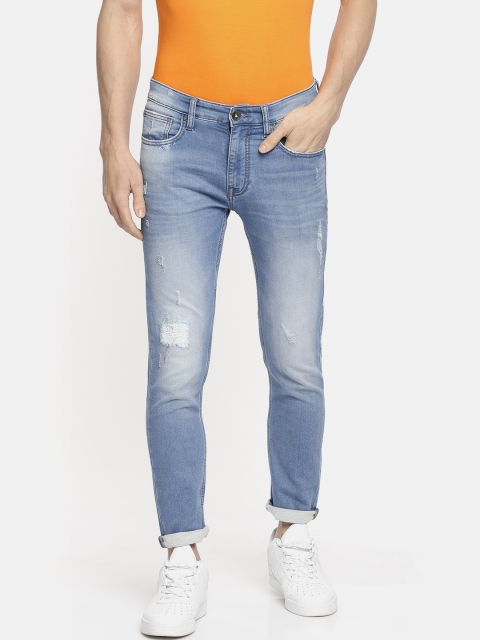 

Pepe Jeans Men Blue Tapered Slim Fit Low-Rise Mildly Distressed Stretchable Jeans