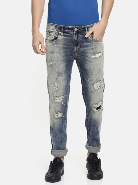 

Pepe Jeans Men Blue Slim Fit Low-Rise Mildly Distressed Stretchable Jeans