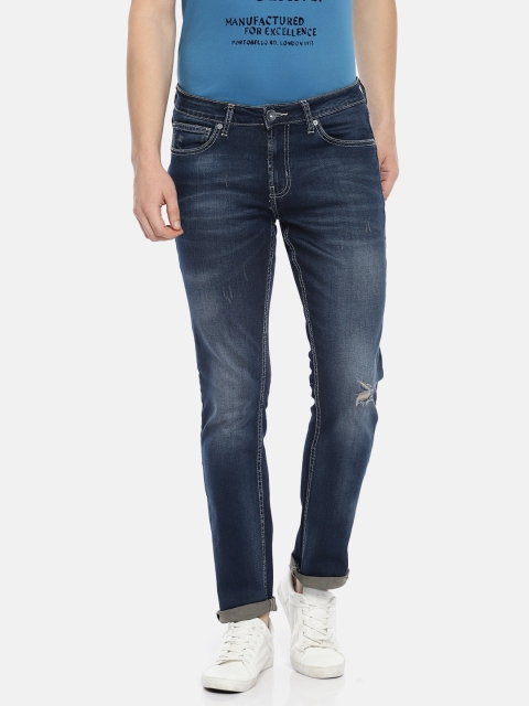 

Pepe Jeans Men Blue Soho Skinny Fit Low-Rise Low Distress Jeans