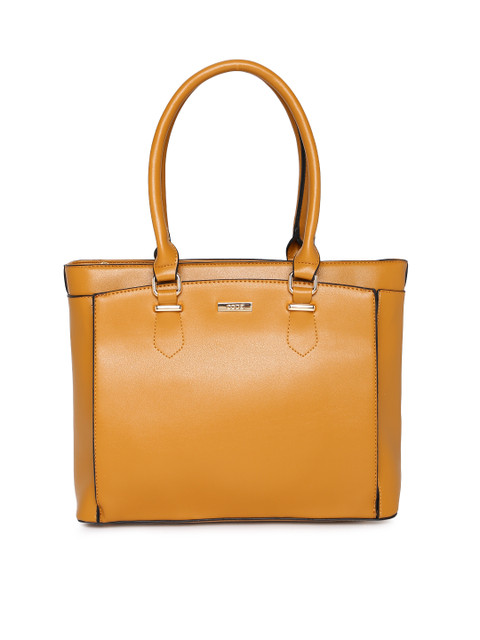 

CODE by Lifestyle Mustard Yellow Solid Handheld Bag