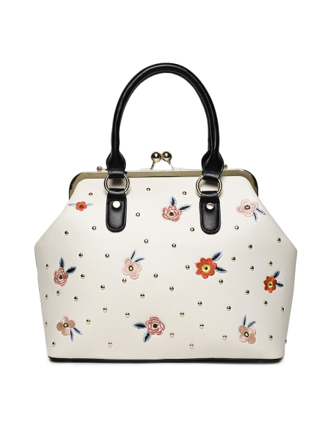 

CODE by Lifestyle White & Black Embroidered Handheld Bag