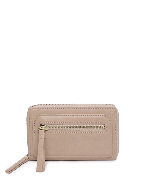 

Ginger by Lifestyle Women Beige Solid Zip Around Wallet