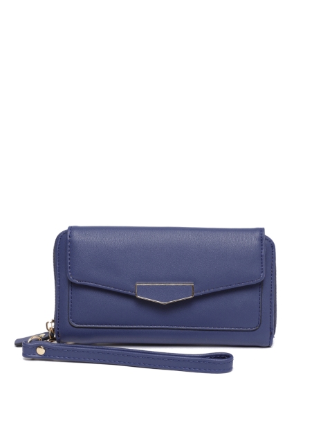 

Ginger by Lifestyle Women Navy Blue Solid Zip Around Wallet