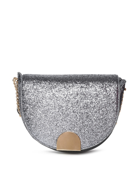 

Ginger by Lifestyle Silver-Toned Embellished Sling Bag