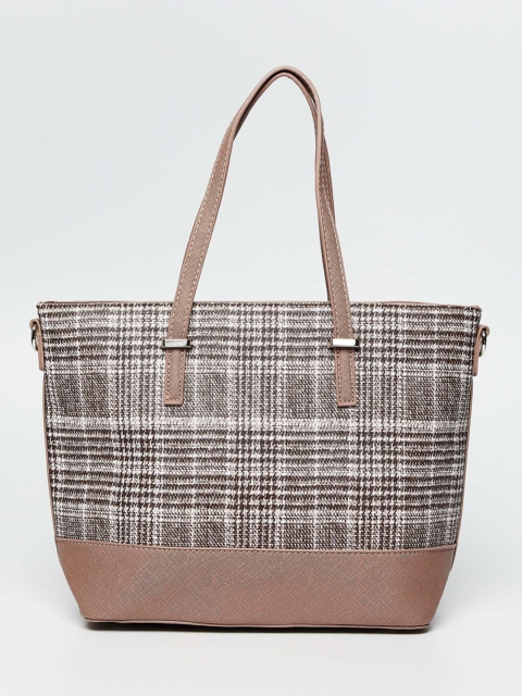 

Ginger by Lifestyle Brown & White Checked Shoulder Bag