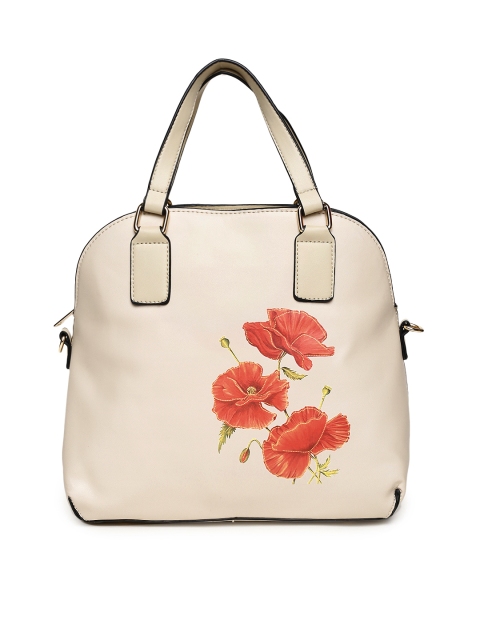 

Ginger by Lifestyle Beige Printed Handheld Bag