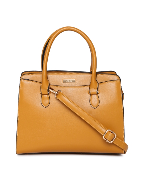 

CODE by Lifestyle Mustard Yellow Solid Handheld Bag