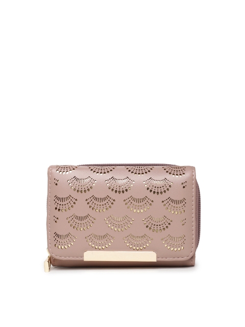 

Ginger by Lifestyle Women Pink Self Design Zip Around Wallet
