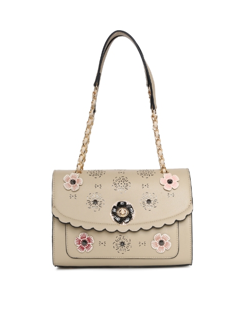 

CODE by Lifestyle Beige Embellished Shoulder Bag