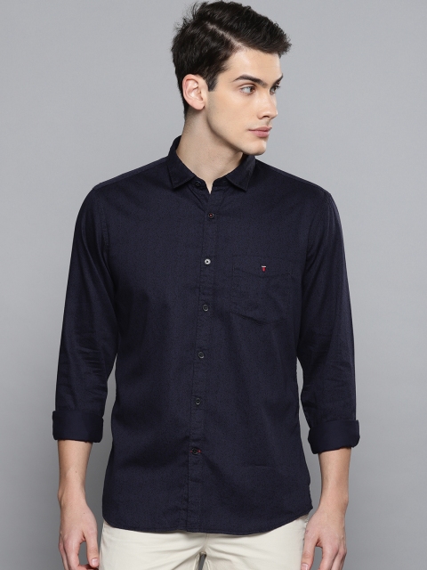 

Louis Philippe Sport Men Navy & Black Slim Fit Printed Casual Shirt, Navy blue