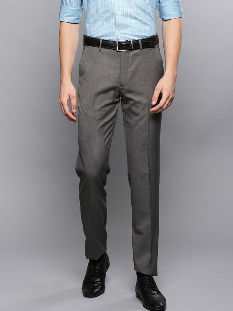 

Louis Philippe Men Grey Regular Fit Solid Formal Trousers