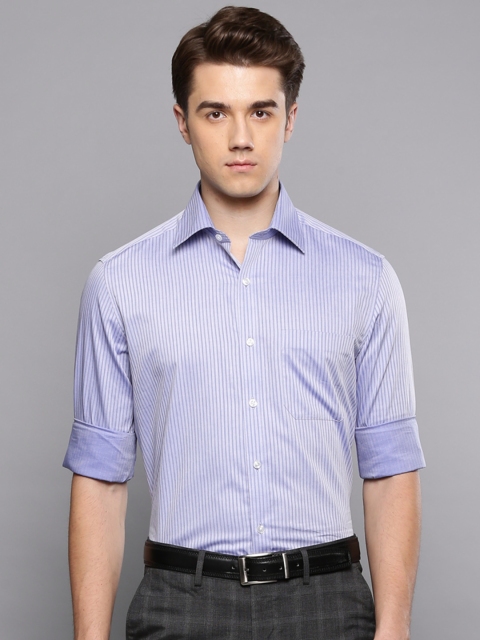 

Louis Philippe Men Blue Slim Fit Striped Formal Shirt