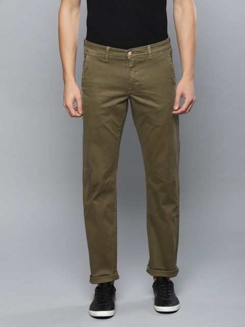 

Louis Philippe Sport Men Olive Green Slim Fit Solid Chinos