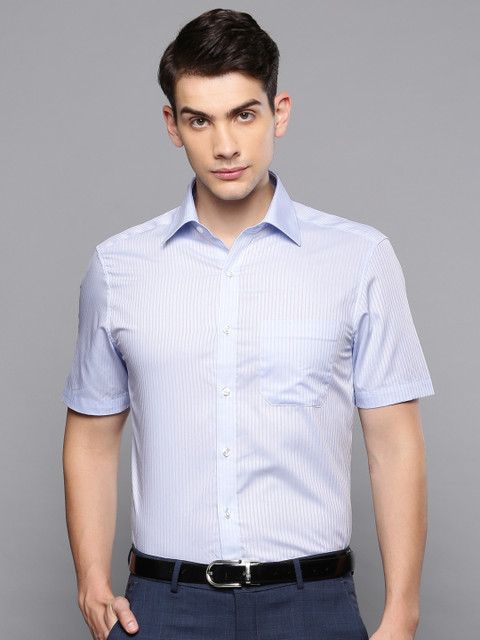 

Louis Philippe Men Blue Classic Regular Fit Striped Formal Shirt