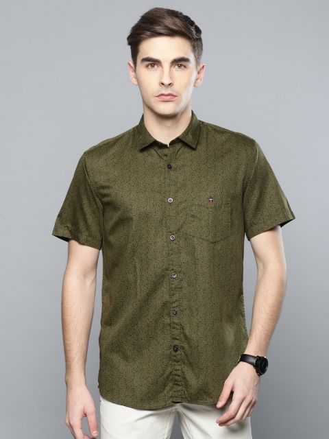 

Louis Philippe Sport Men Olive Green Slim Fit Printed Casual Shirt