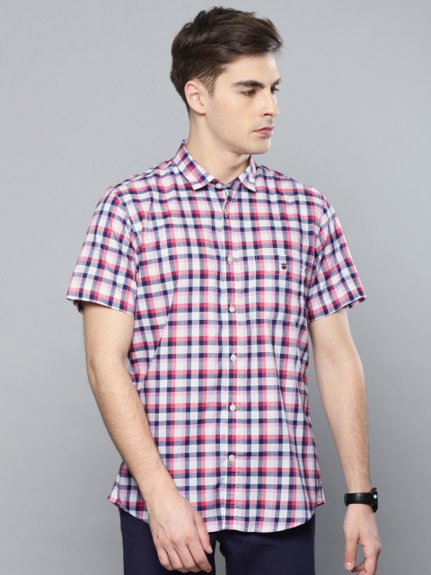 

Louis Philippe Sport Men White & Navy Blue Slim Fit Checked Casual Shirt
