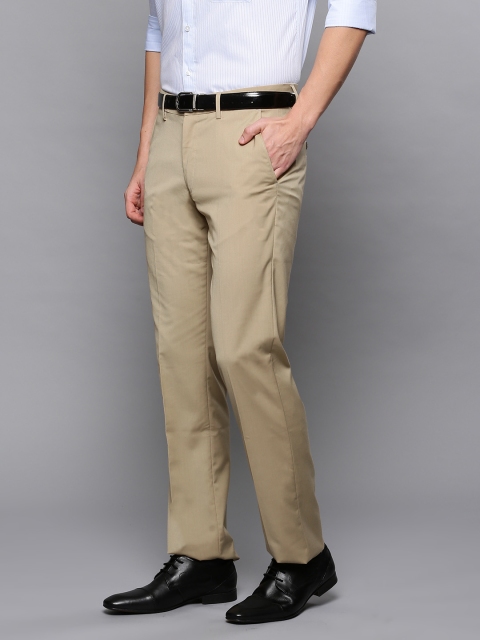 

Louis Philippe Men Khaki Regular Fit Solid Formal Trousers