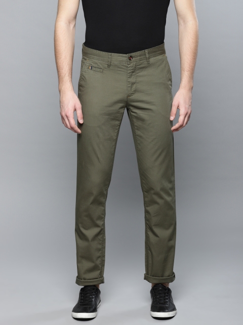 

Louis Philippe Sport Men Olive Green Slim Fit Solid Chinos